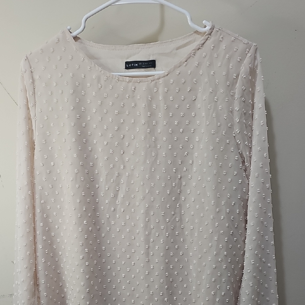 SHEIN Cream Textured Blouse